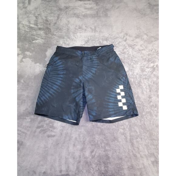 ☀️ VANS Off The Wall Mens Sz 32 Board Shorts Swim Trunk Black Blue Summer C1-26 - Picture 1 of 8